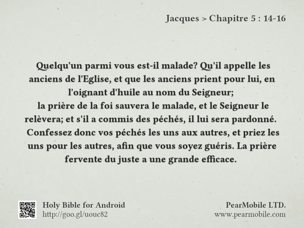 Jacques, Chapitre 5:14-16